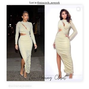 Purple metallic cutout dress